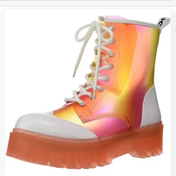 Colorful Jelly Combat Boots - Picture 1 of 5
